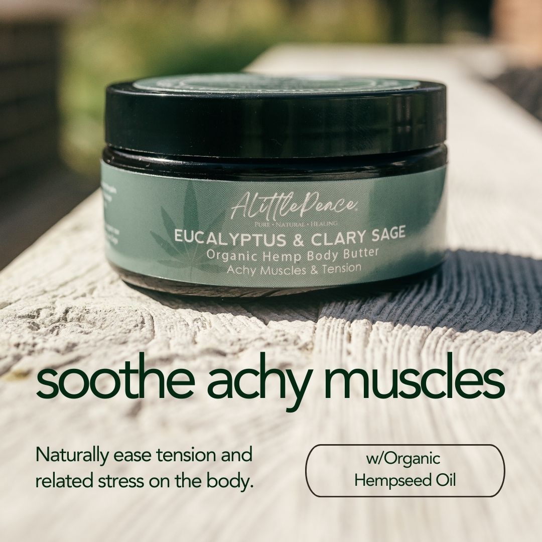 Achy Muscles &amp; Tension Body Butter w/Eucalyptus 8oz - ALittlePeace