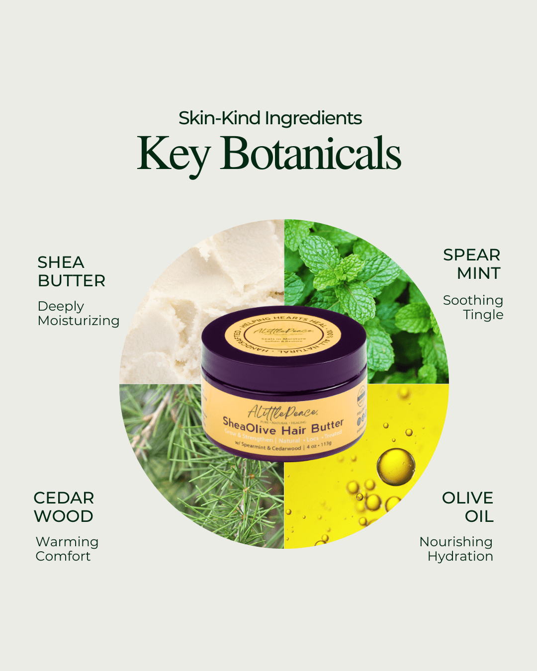 SheaOlive Hair Butter | Spearmint &amp; Cedarwood - ALittlePeace