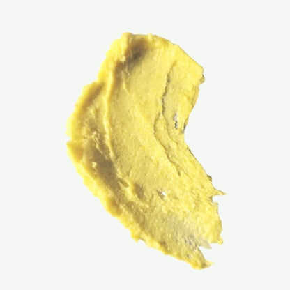 ALittlePeace SheaOlive Hair Butter swatch showing a creamy yellow‑tinted butter on a clean light background, highlighting its rich, nourishing formula.